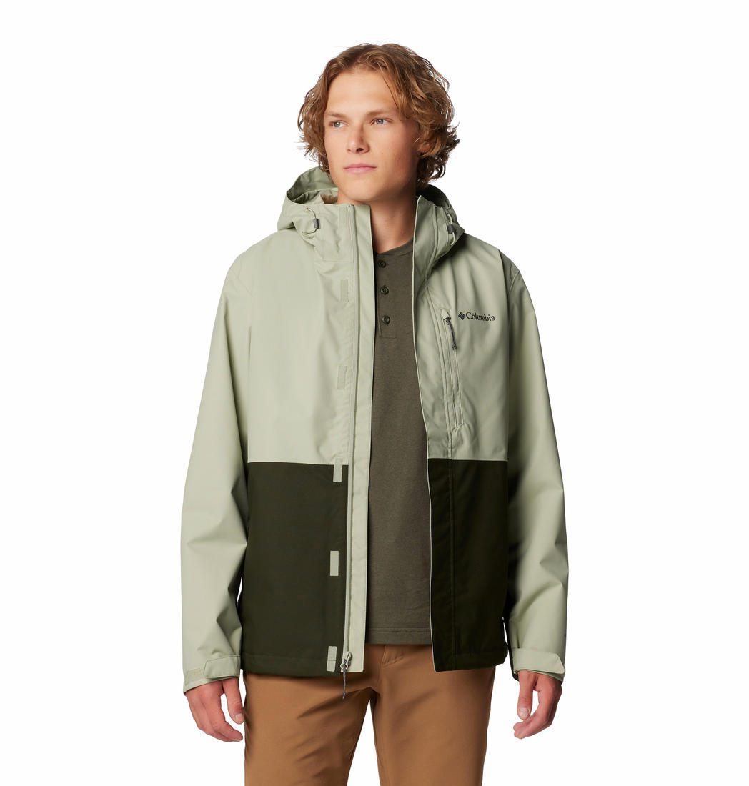 A Men Wearing Columbia Men Green Hikebound II Jacket Waterproof