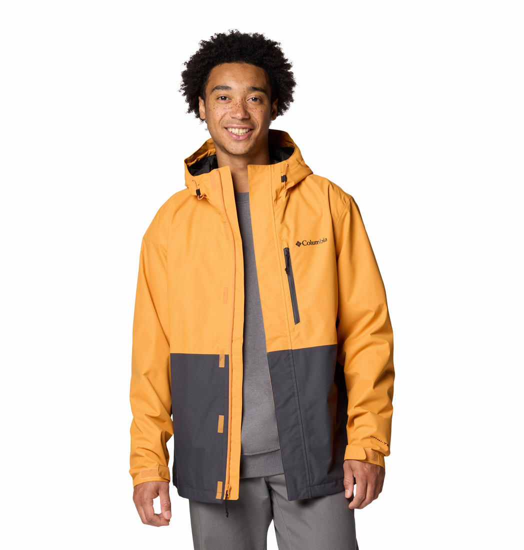 A Men Wearing Columbia Men Orange Hikebound II Jacket Waterproof