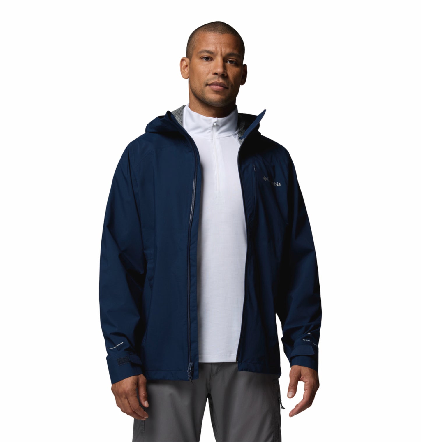 Columbia Men Navy Blue Omni-Tech Trailborne 2.5L Waterproof Rain Jacket