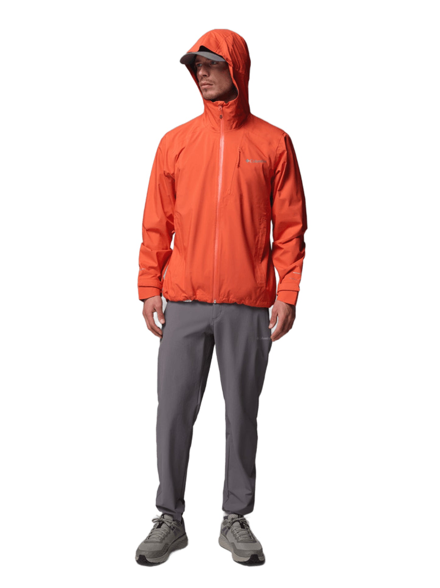 Columbia Men Orange Omni-Tech Trailborne 2.5L Shell Rain Jacket
