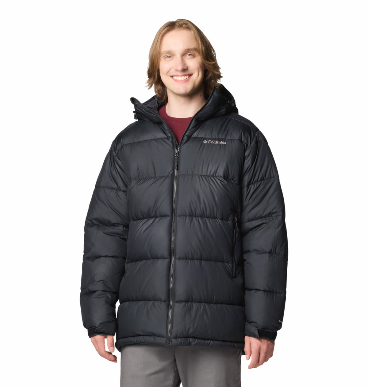 Columbia Men Black Omni-Heat Reflective Pike Lake Parka Hooded Down Jacket
