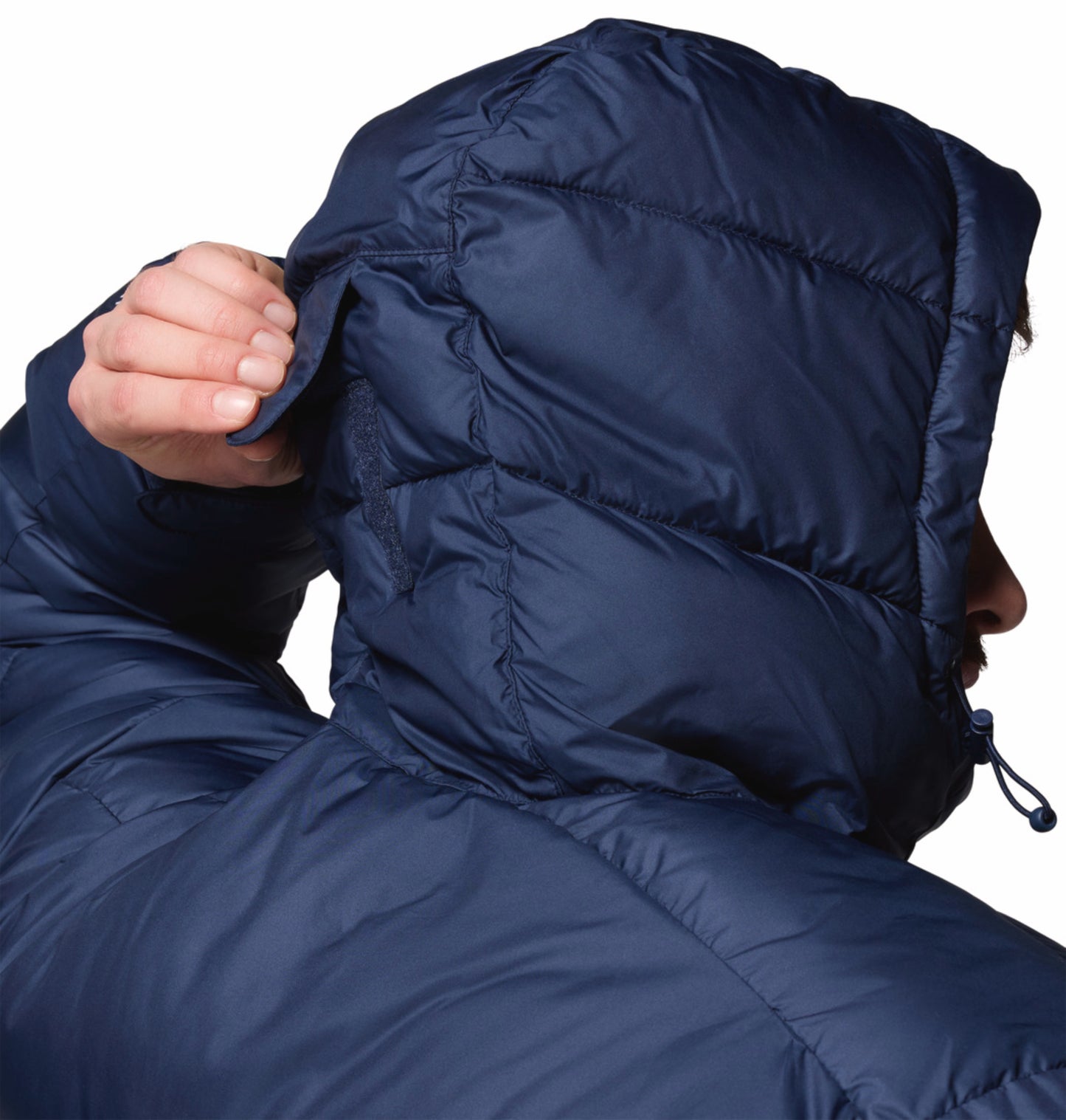 Columbia Men Navy Blue Omni-Heat Reflective Pike Lake Parka Hooded Down Jacket