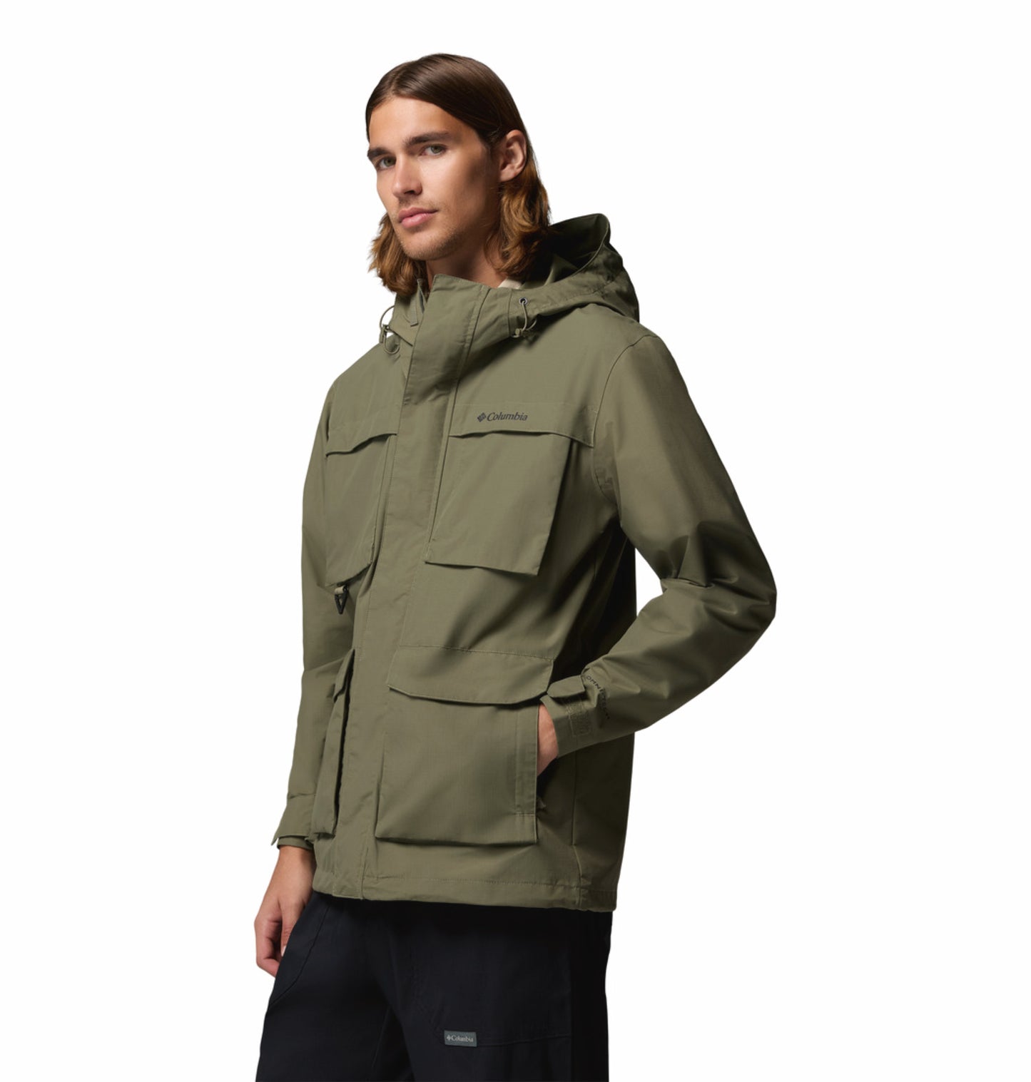 Columbia Men’s Olive Green Omni-Tech Waterproof Landroamer II Rain Jacket