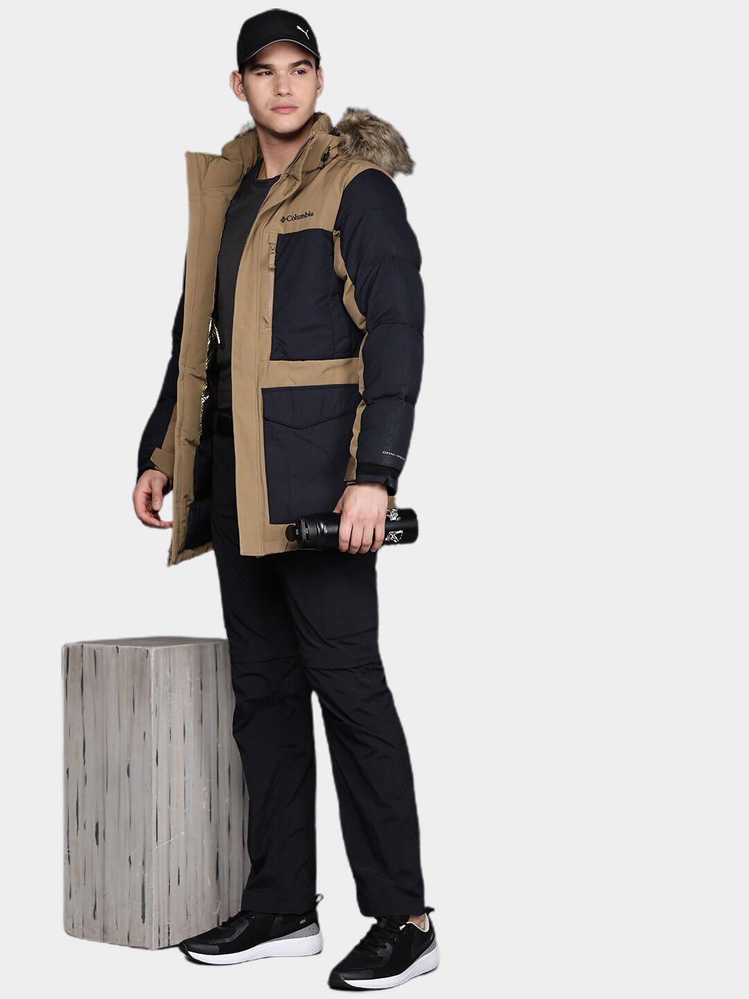 A Men Wearing Columbia Men Brown Marquam Peak Fusion Parka