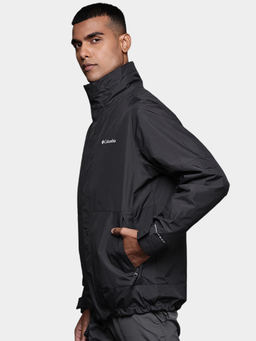 A Men Wearing Columbia Men Black Agate Alley Interchange Jacket