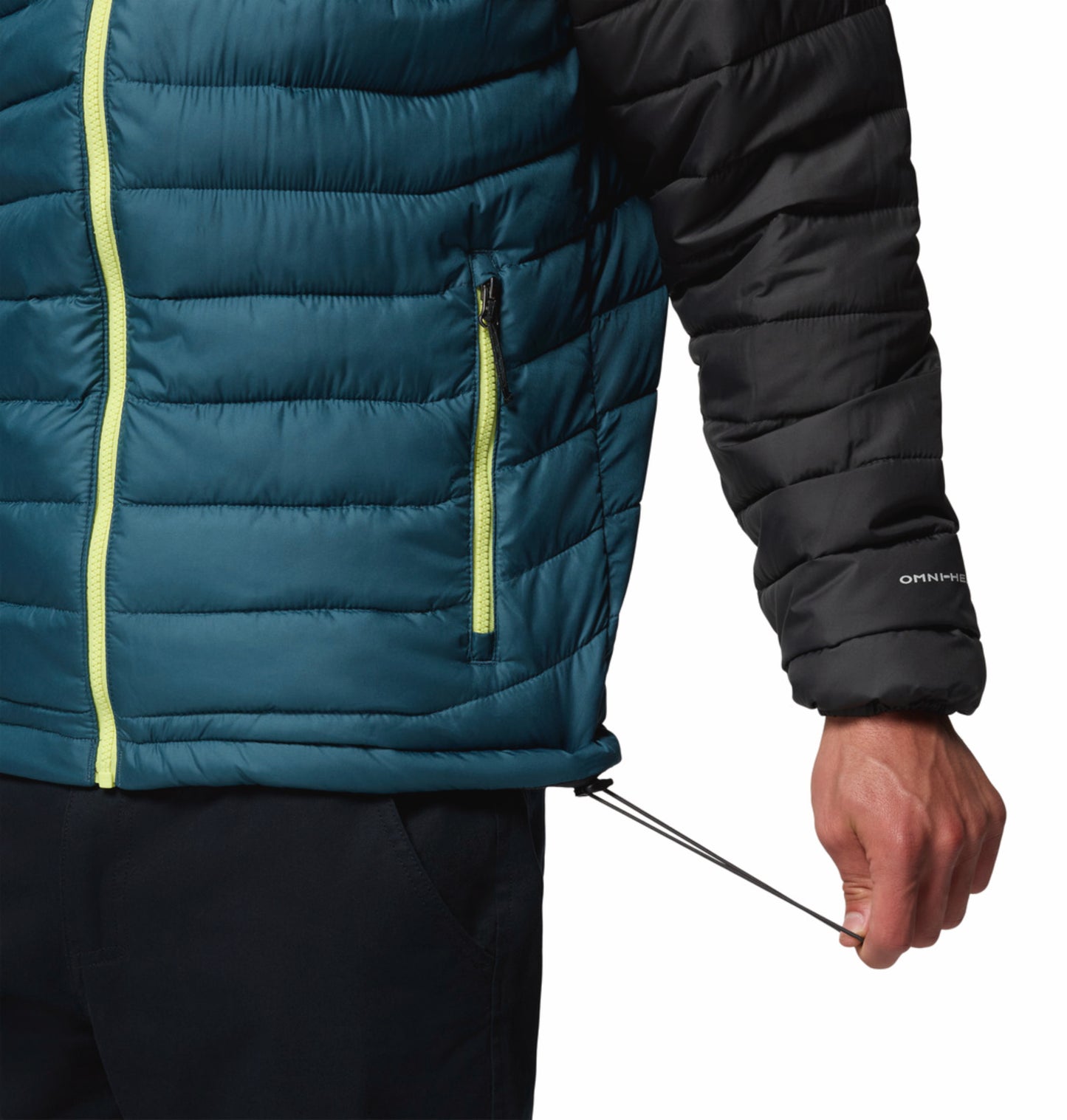 Columbia Men Blue Omni-Heat Reflective Powder Lite II Hooded Down Jacket