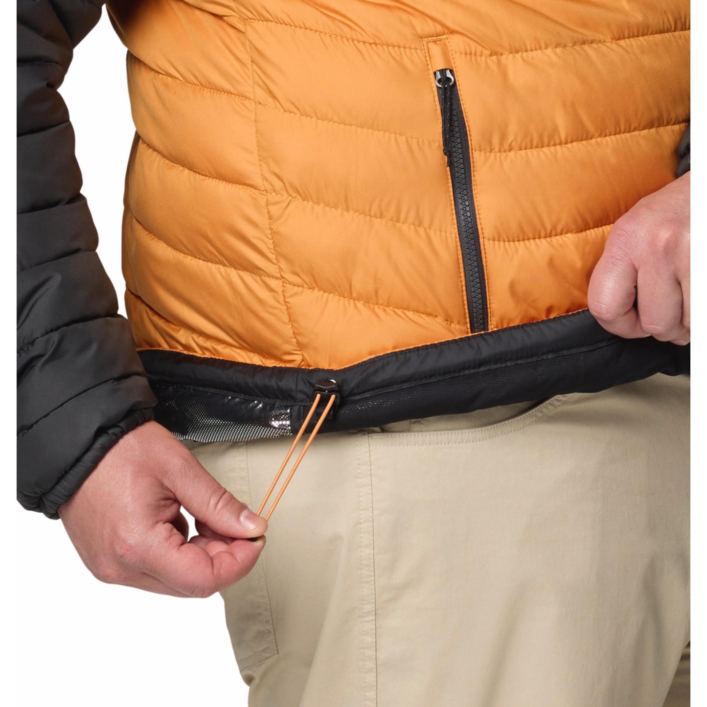 Columbia Men Orange Omni-Heat Reflective Powder Lite II Hooded Down Jacket