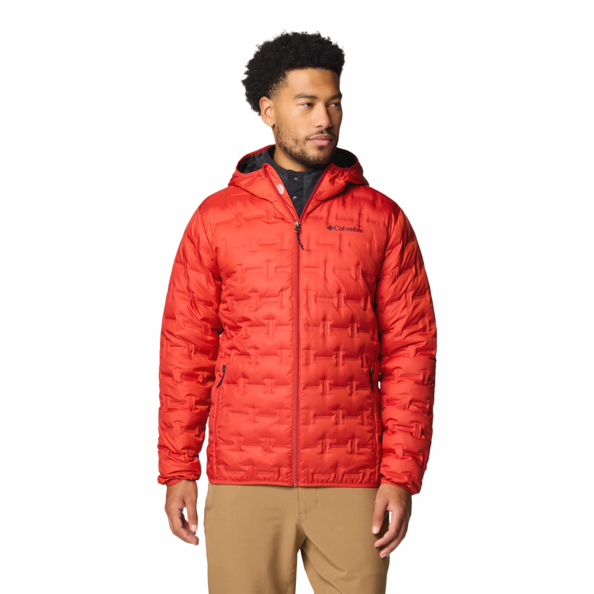 Columbia Men Red Delta Ridge II Down Hooded Jacket