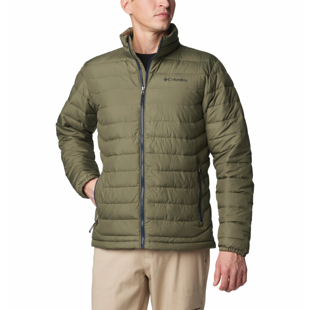 Columbia Men Green Omni-Heat Reflective Powder Lite II Down Jacket