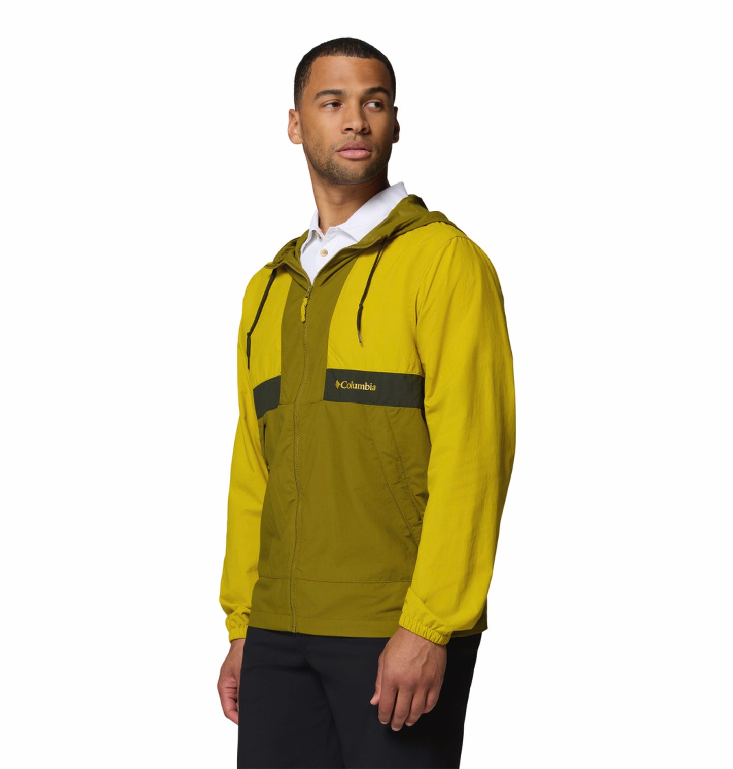 Columbia Men Yellow Omni-Shade Spire Valley UV Windbreaker Jacket