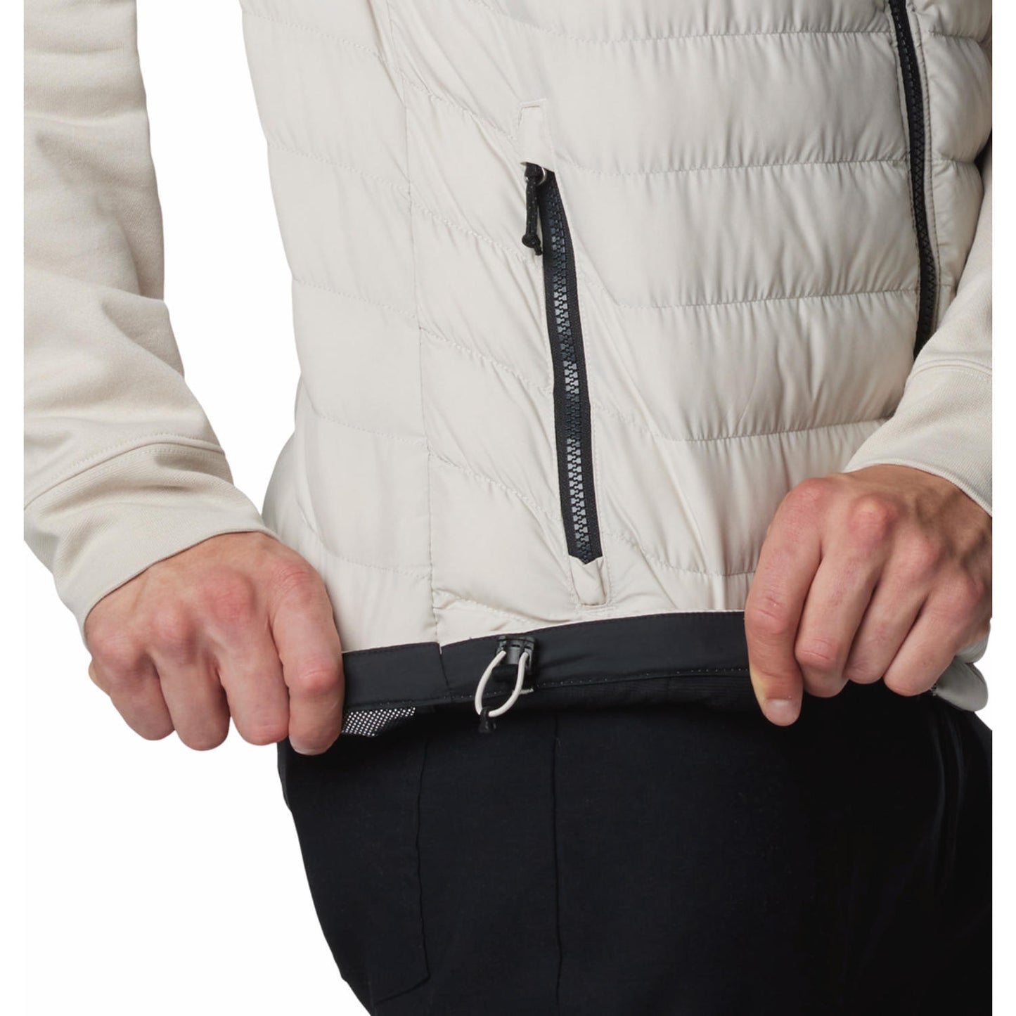 A Men Wearing Columbia Men Brown Powder Lite II Vest