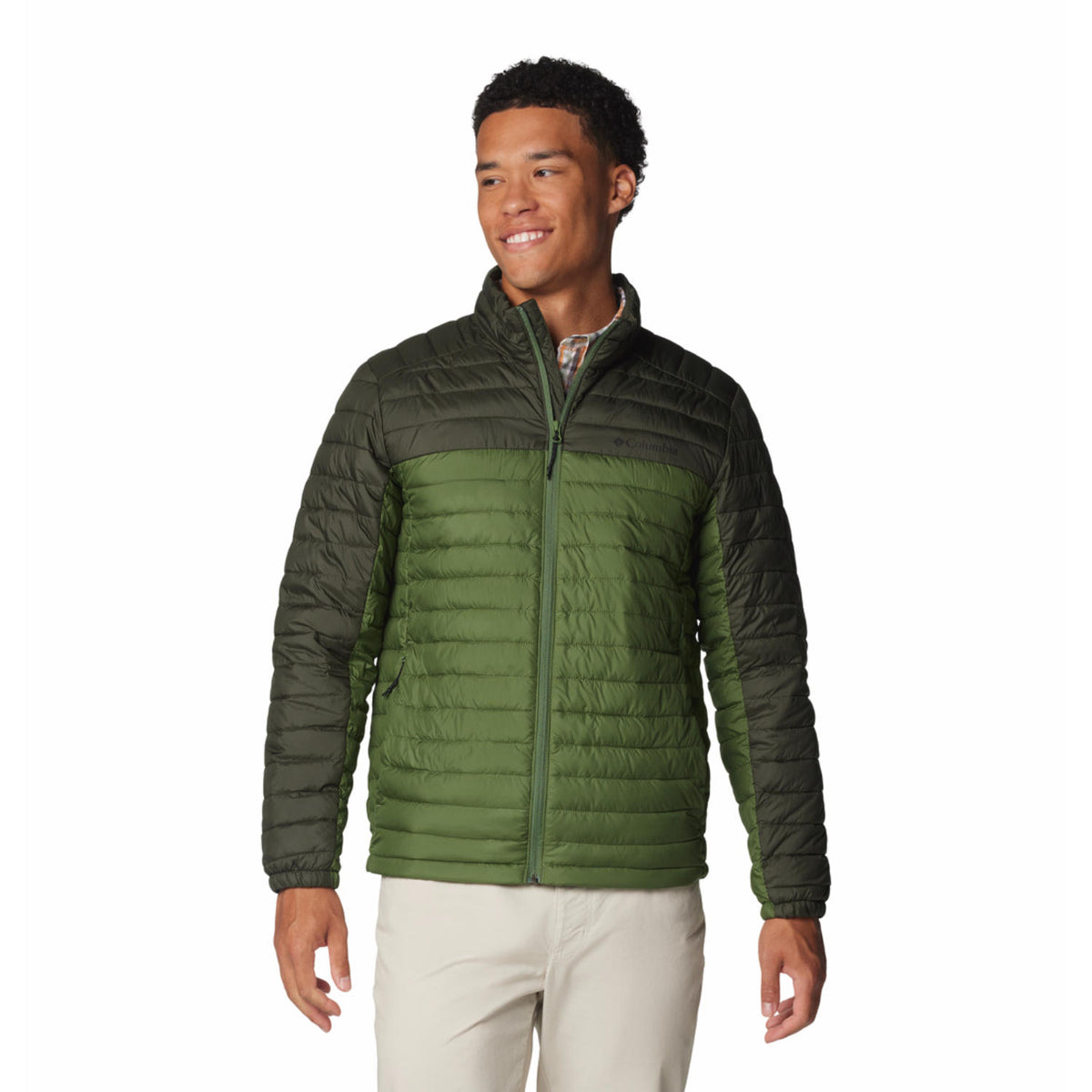 Columbia Men Green Omni-Shield Silver Falls II Down Jacket