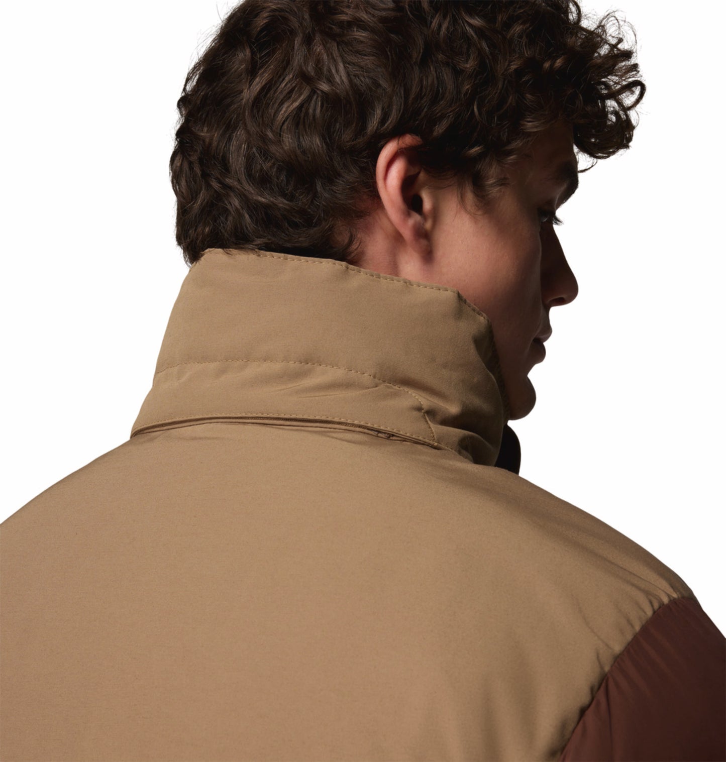 Columbia Men Brown Omni-Heat Inifnity Marquam Peak Fusion II Parka Hooded Down Jacket