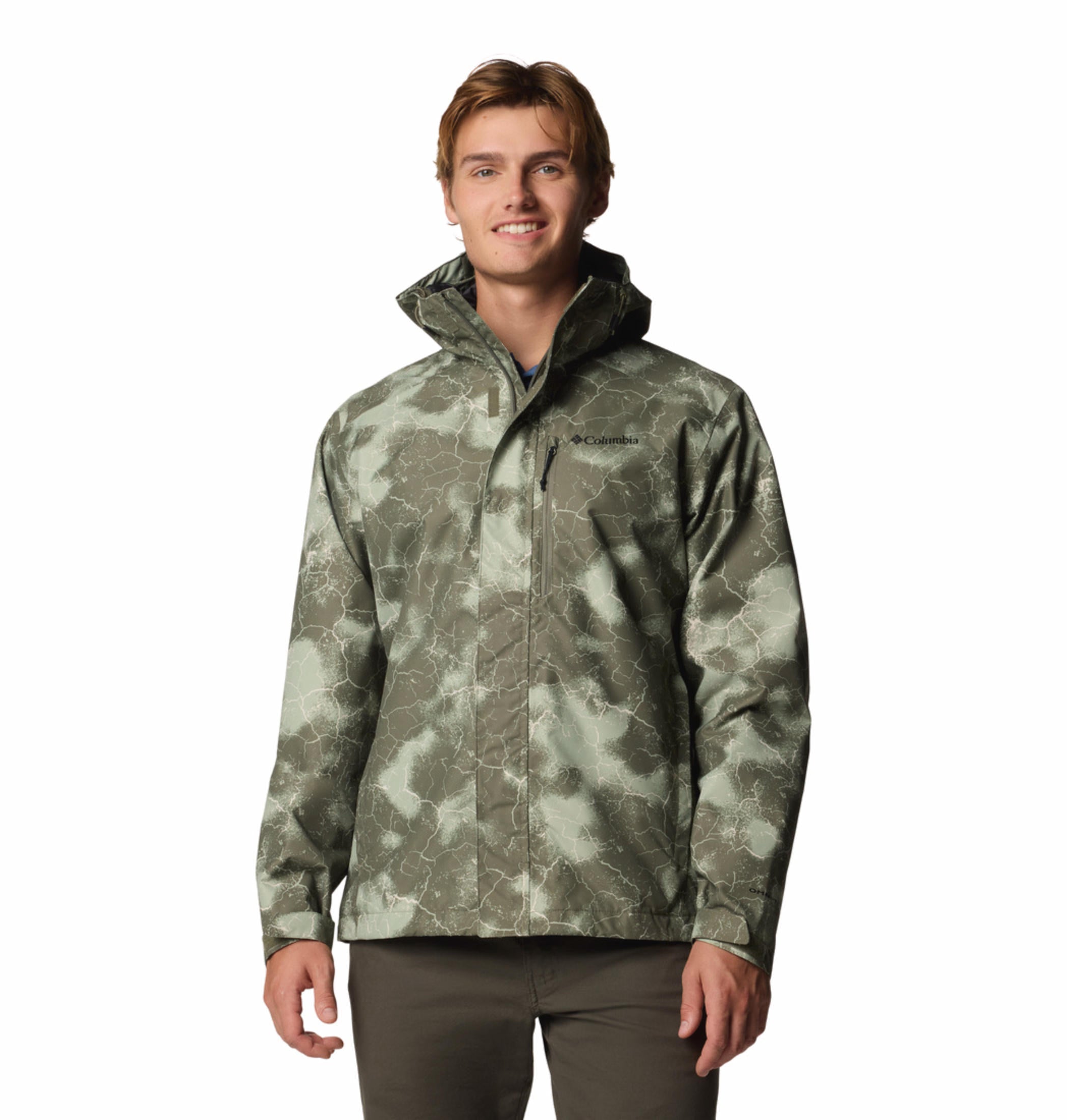 Columbia Men Green Hikebound II Printed Jacket Waterproof
