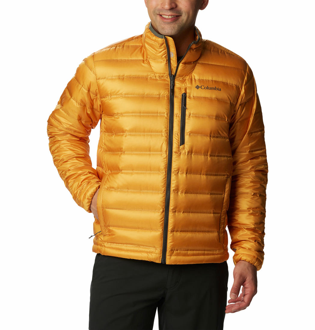 Columbia Men Yellow Pebble Peak Down Jacket
