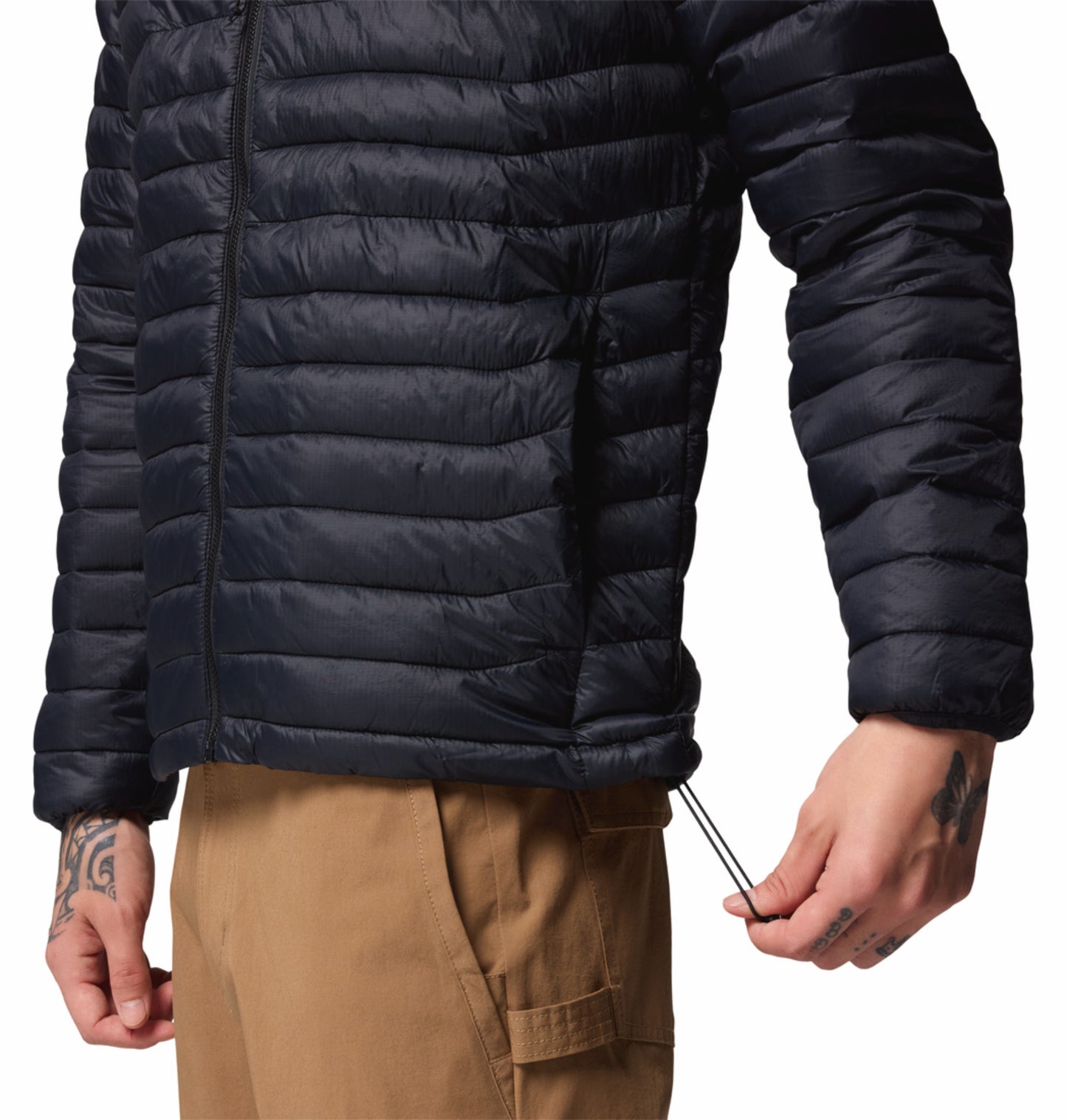 Columbia Men Black Omni-Shield Powder Pass Hooded Down Jacket