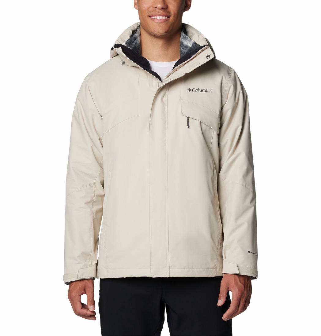 A Men Wearing Columbia Men Brown Bugaboo III Fleece Interchange Jacket