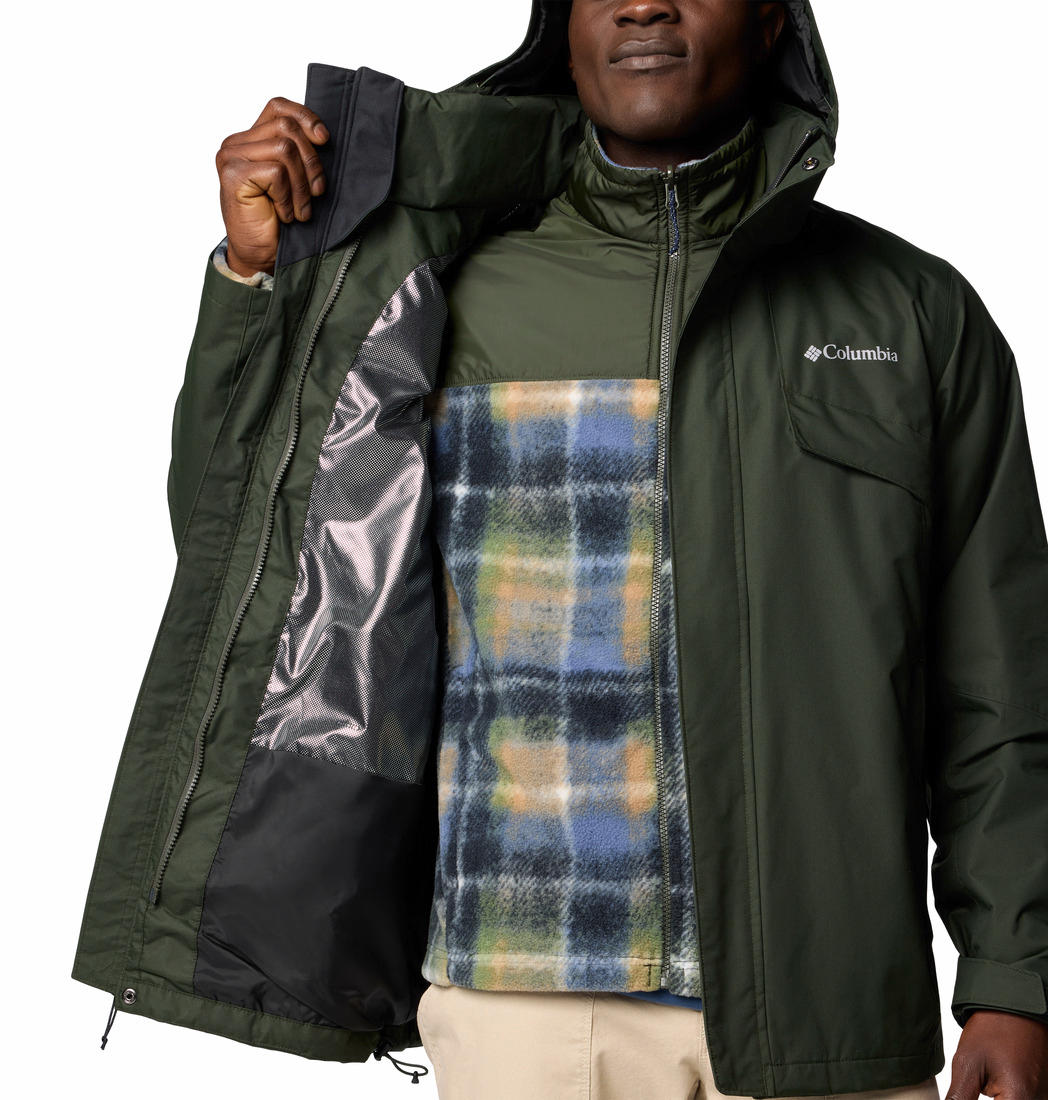 A Men Wearing Columbia Men Green Bugaboo III Fleece Interchange Jacket