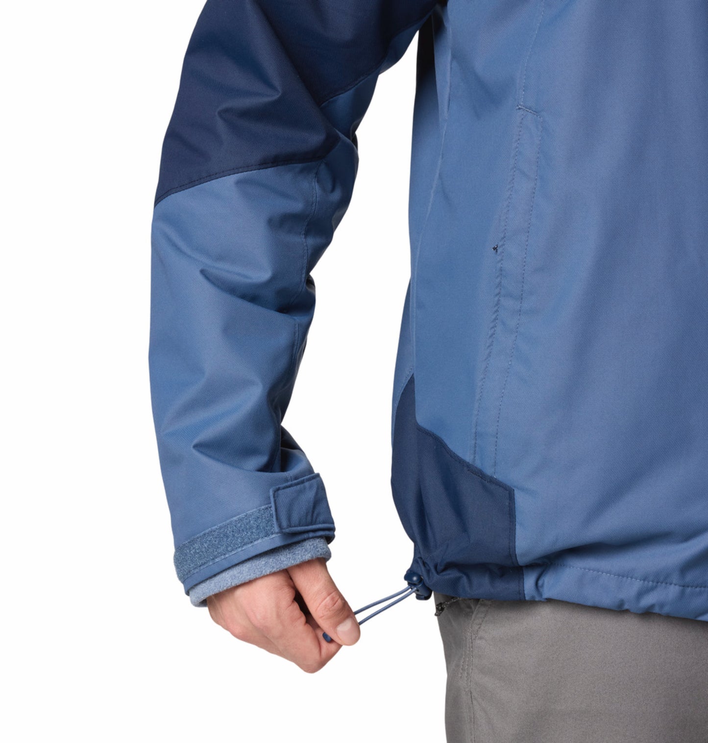 Columbia Men Navy Blue Omni-Heat Reflective Bugaboo III Fleece Hooded Interchange Jacket