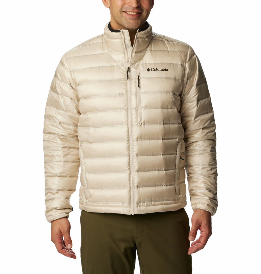 A Men Wearing Columbia Men Brown Pebble Peak II Down Jacket