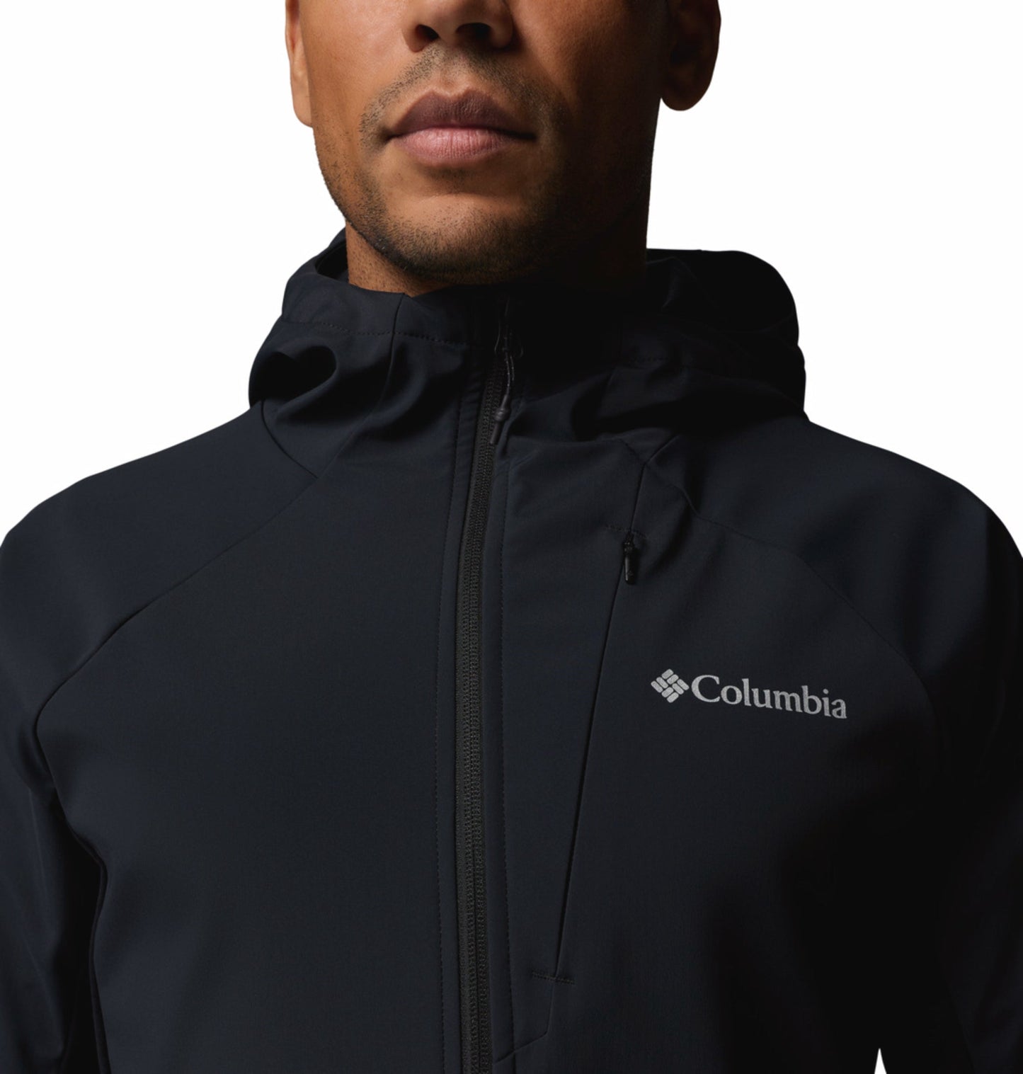 men black omni shield trailborne soft shell jacket