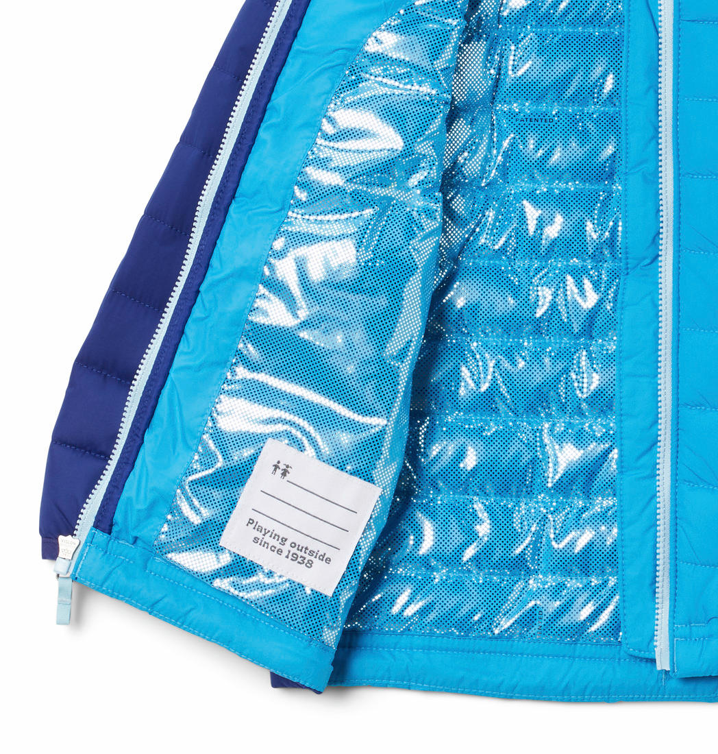Columbia Kids Girls Blue Powder Lite Girls Hooded Jacket