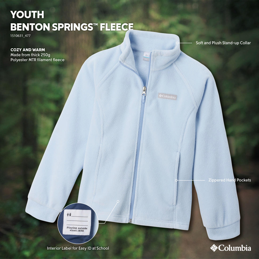 Columbia Kids Girls Blue Benton Springs Fleece