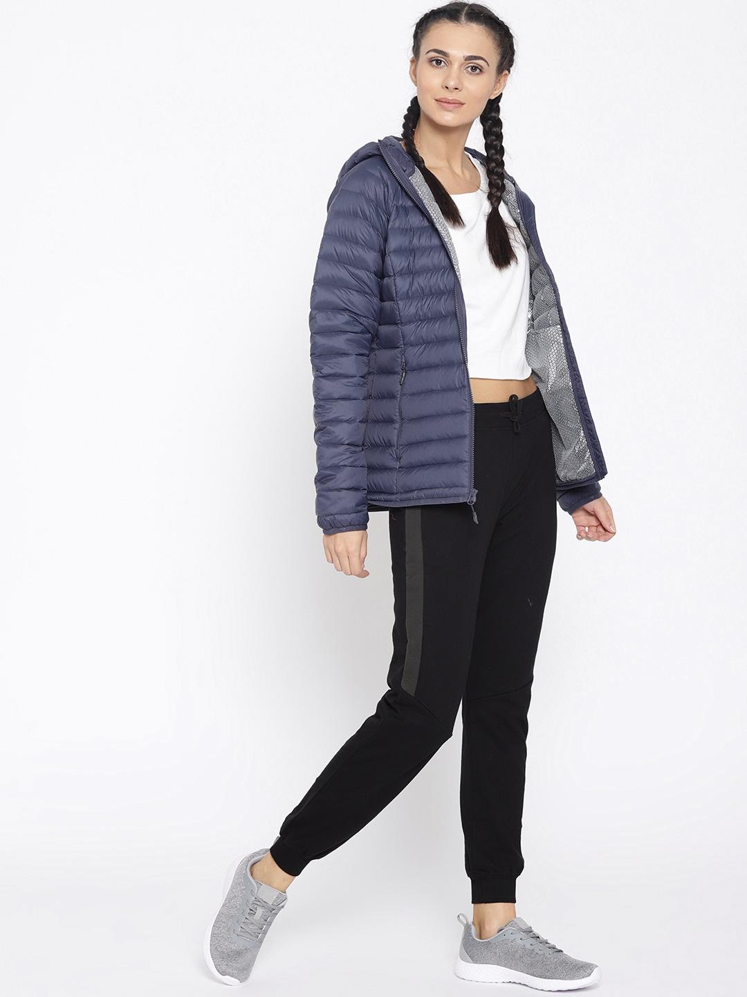 Columbia Women Navy Blue Omni-Heat 3D Alpha Trail Hooded Down Jacket
