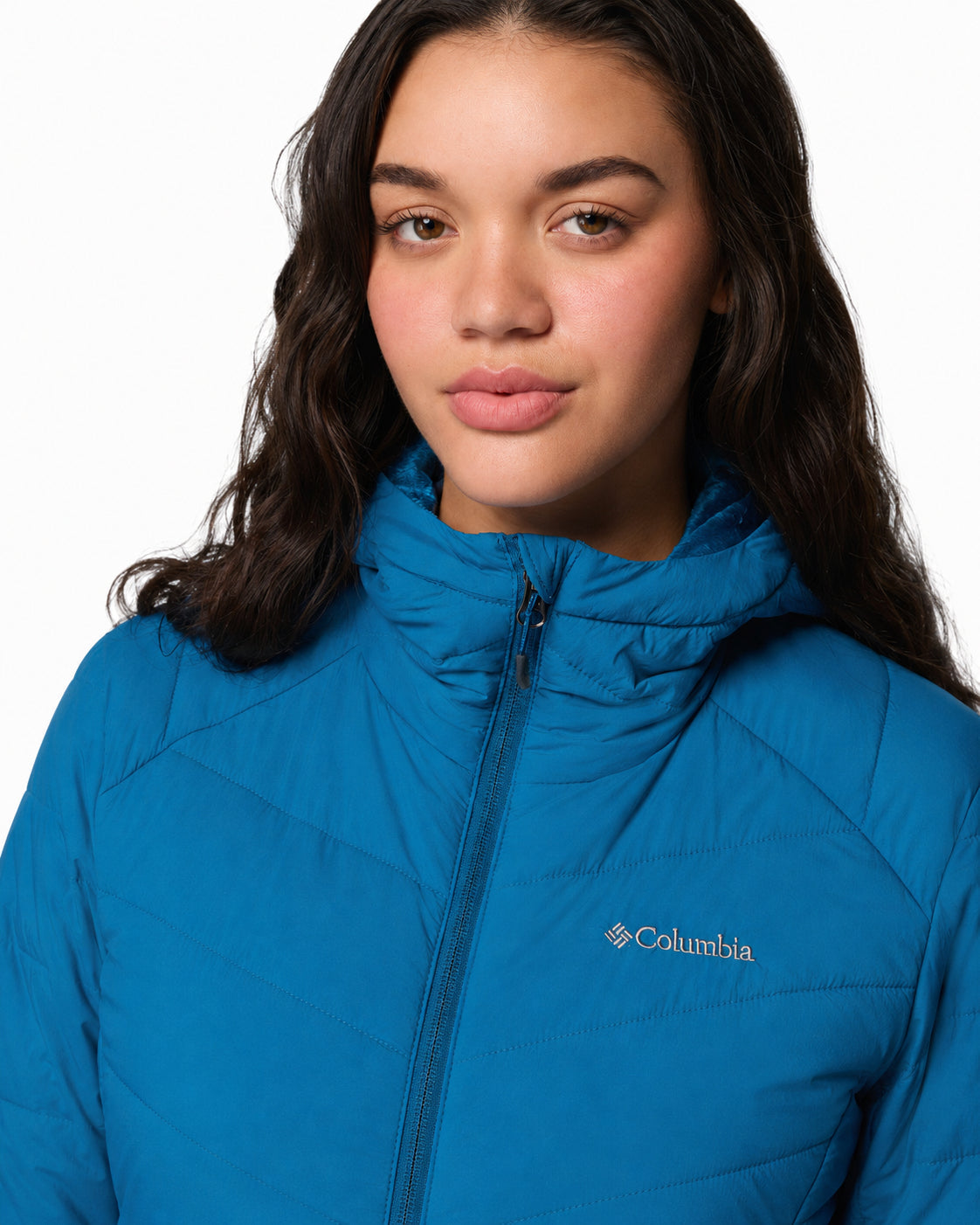 women blue omni heat infinity joy peak ii down jacket