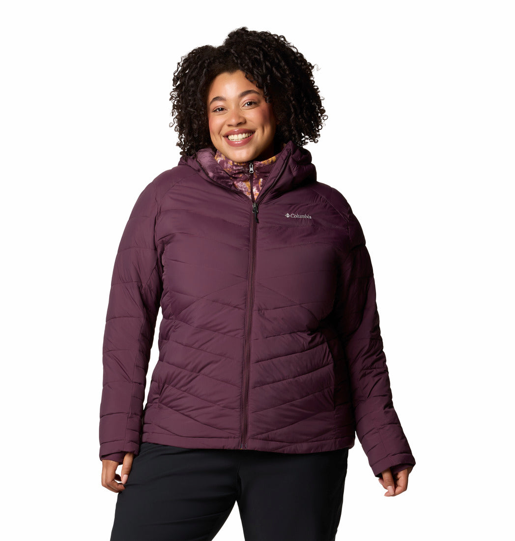 Columbia Women Red Omni-Heat Inifnity Joy Peak II Hooded Down Jacket (Plus Size)