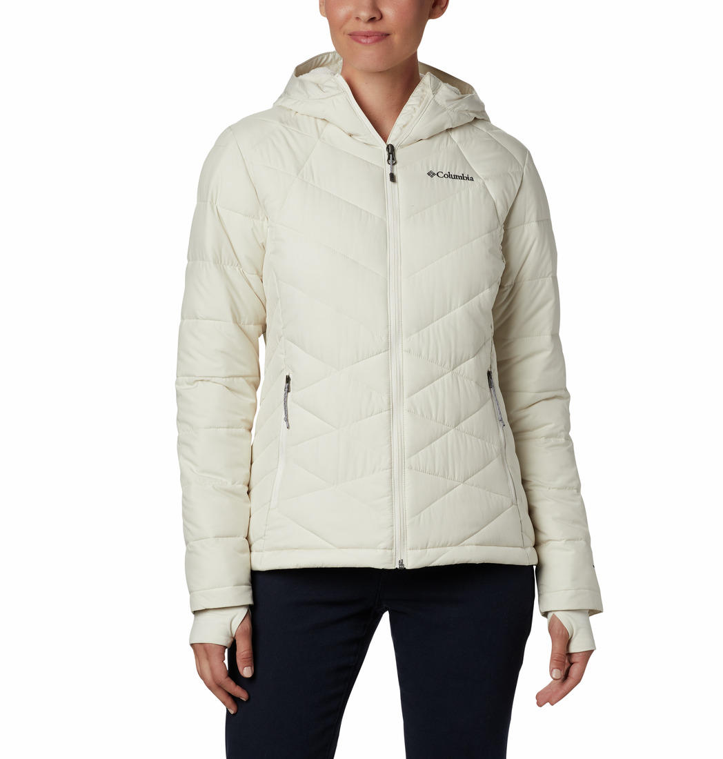 Columbia Women's White Omni-Heat Reflective Heavenly Hooded Down Jacket