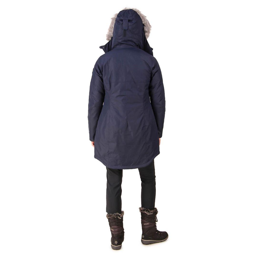 Columbia Women Navy Blue Suttle Mountain Long Insulated Jacket
