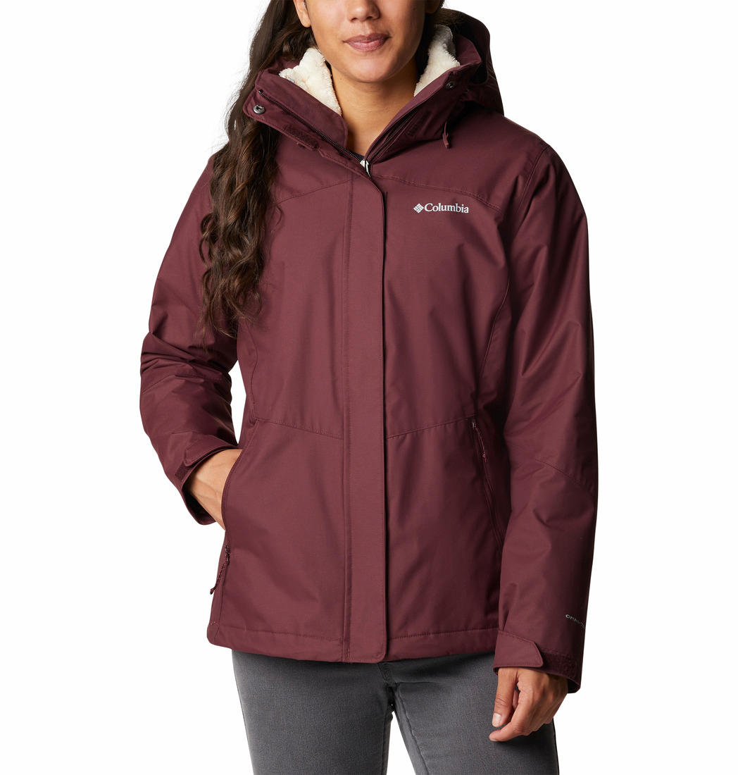 Columbia Women's Red Omni-Heat Reflective Bugaboo II Fleece Hooded Interchange Jacket