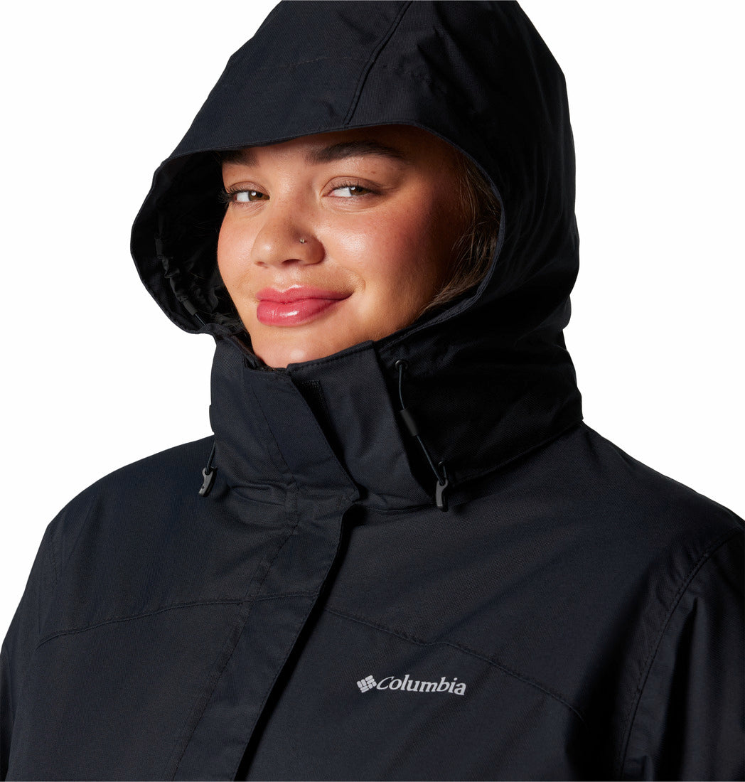 Columbia Women Black Omni-Heat Reflective Bugaboo III Fleece Hooded Interchange Jacket (Plus Size)