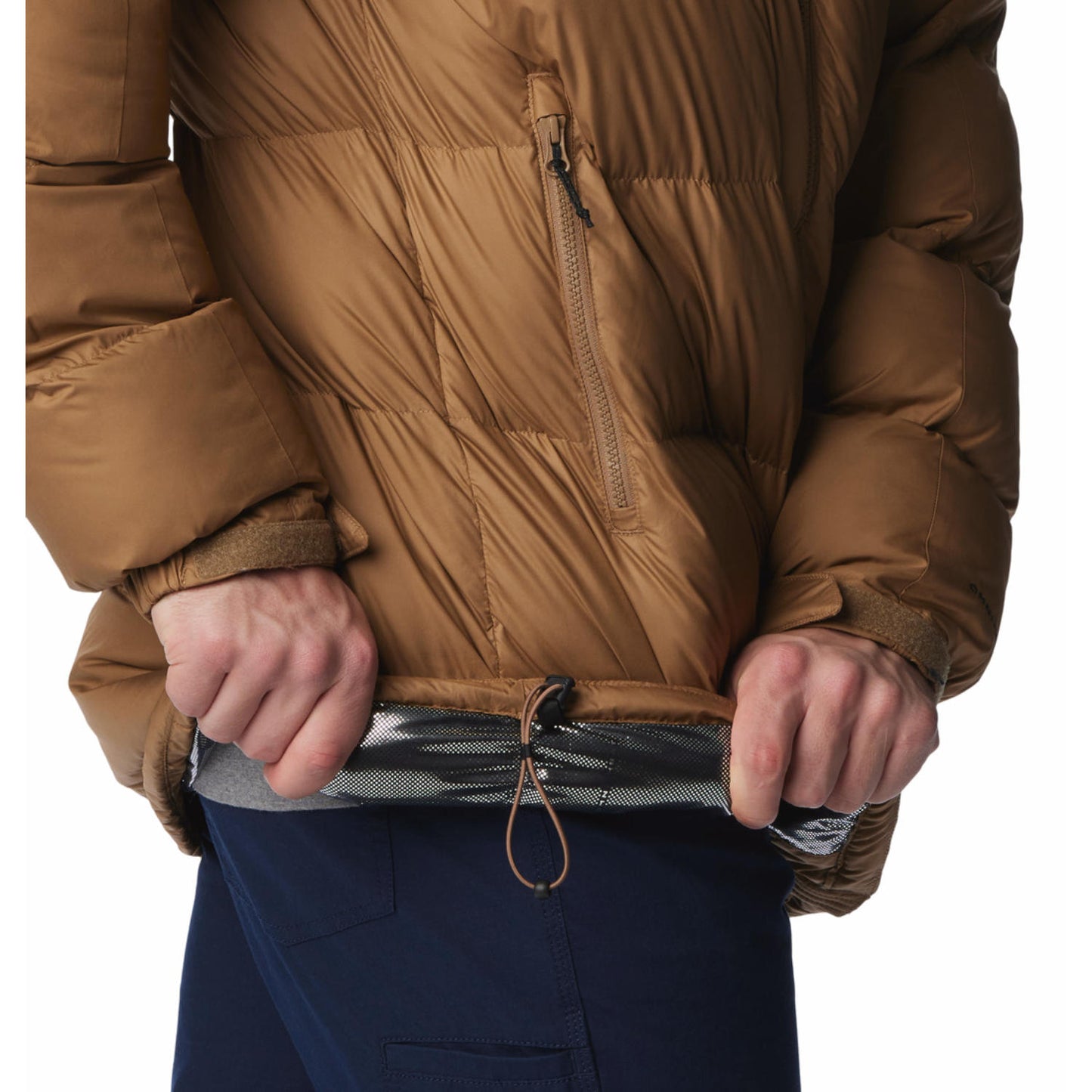Columbia Men Brown Omni-Heat Reflective Pike Lake Parka Hooded Down Jacket