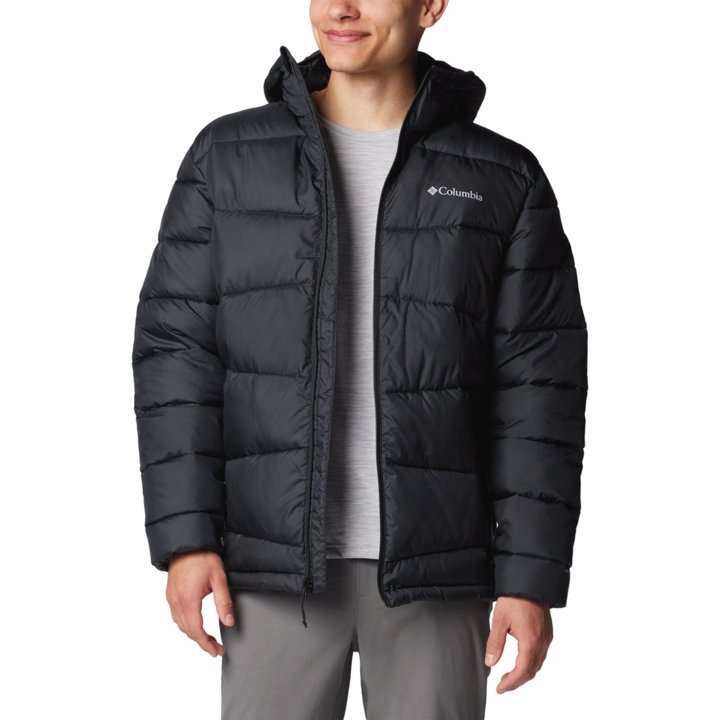 Columbia Men Black Omni-Heat Reflective Fivemile Butte II Hooded Down Jacket