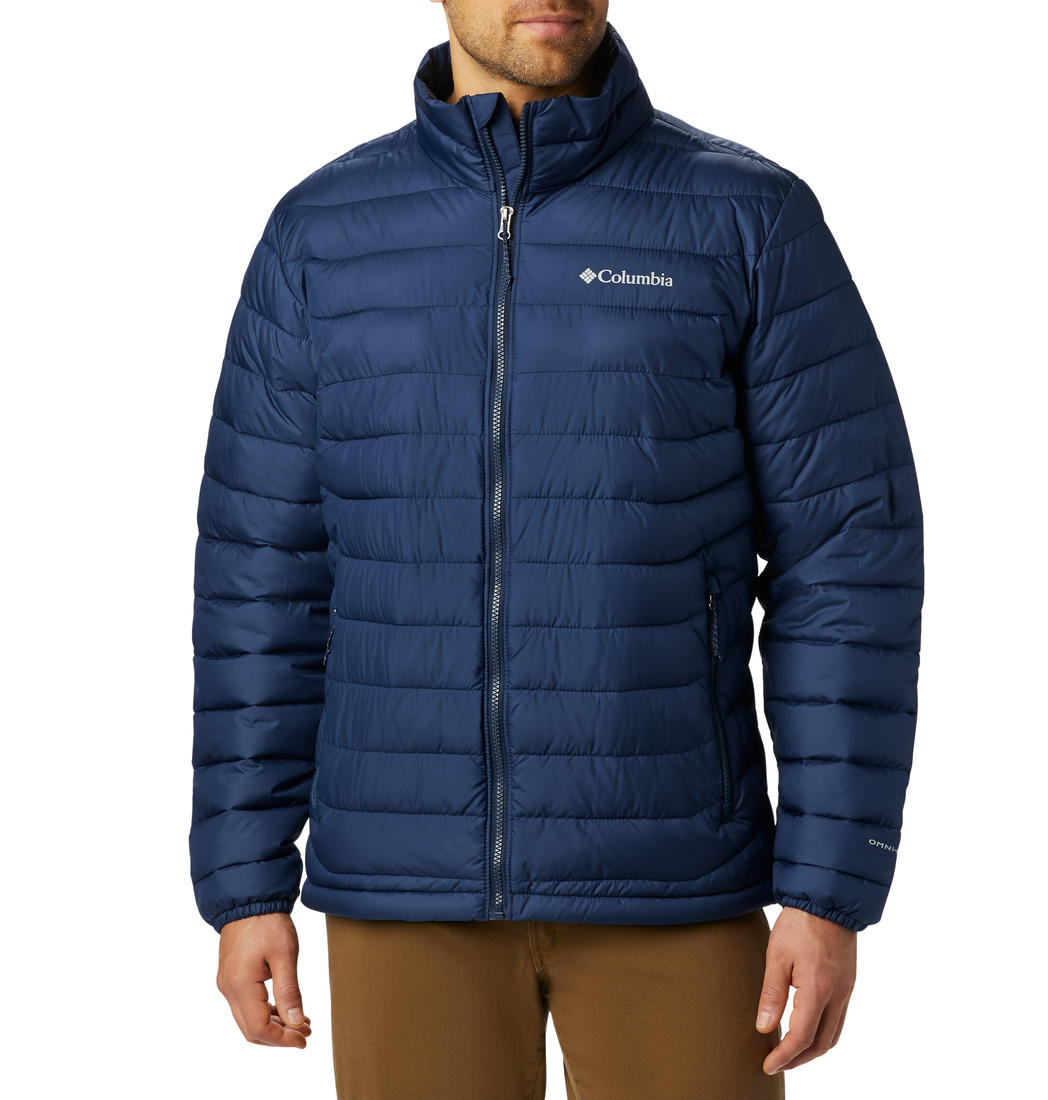 Columbia Men Navy Blue Omni-Heat Reflective Powder Lite Down Jacket