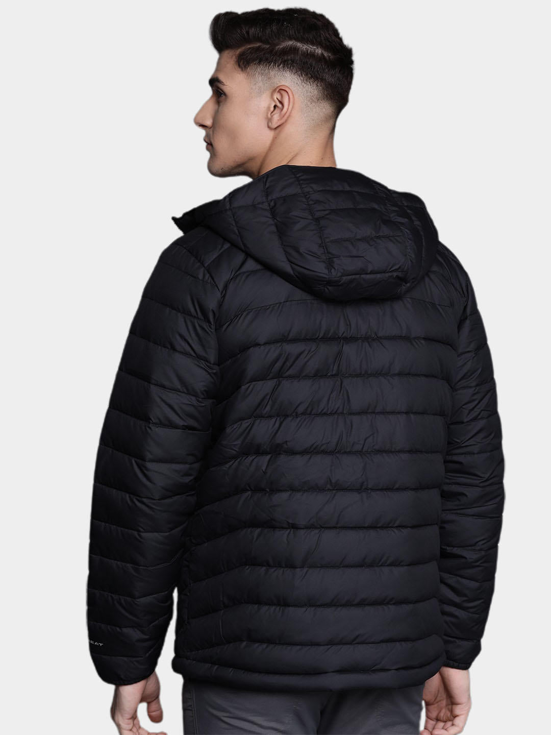 Columbia Men Black Omni-Heat Reflective Powder Lite Hooded Down Jacket