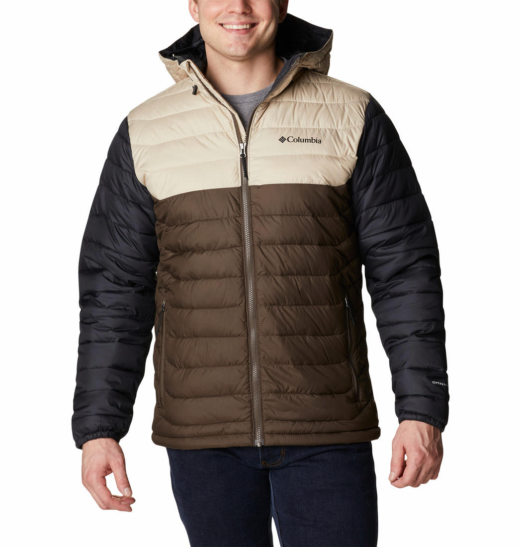 Columbia Men Brown Powder Lite Hooded Jacket