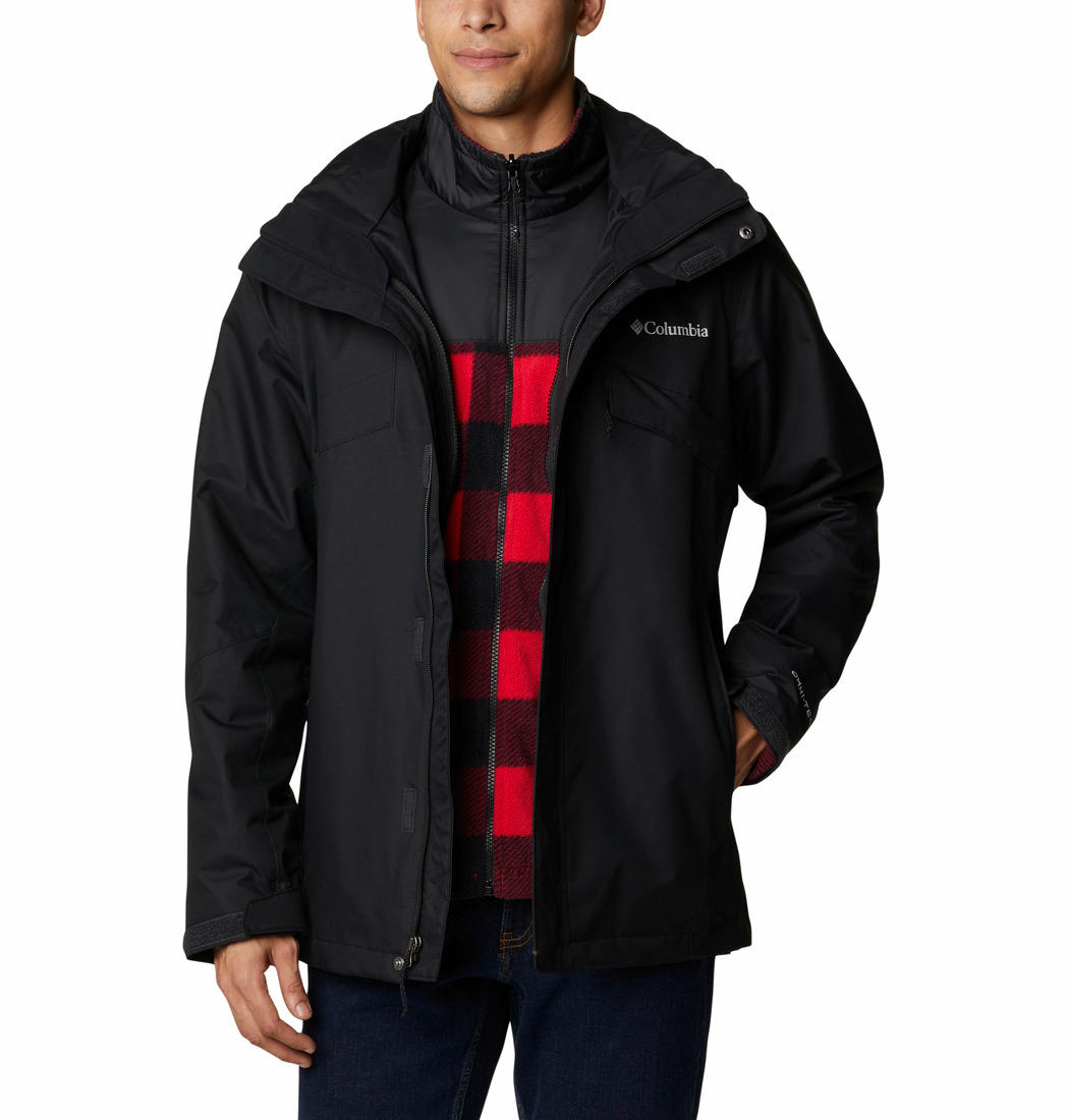 Columbia Men Black Omni-Heat Reflective Bugaboo II Fleece Hooded Jacket