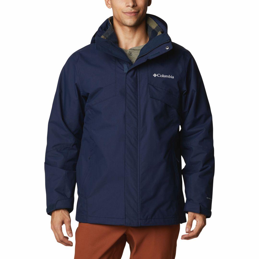 Columbia Men Navy Blue Omni-Heat Reflective Bugaboo II Fleece Hooded Jacket