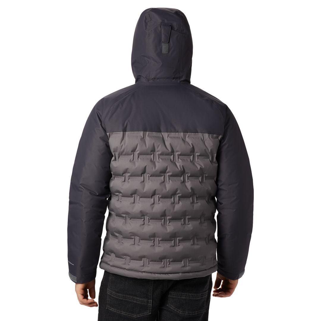 Columbia Men Grey Omni-Heat Reflective Grand Trek Hooded Down Jacket
