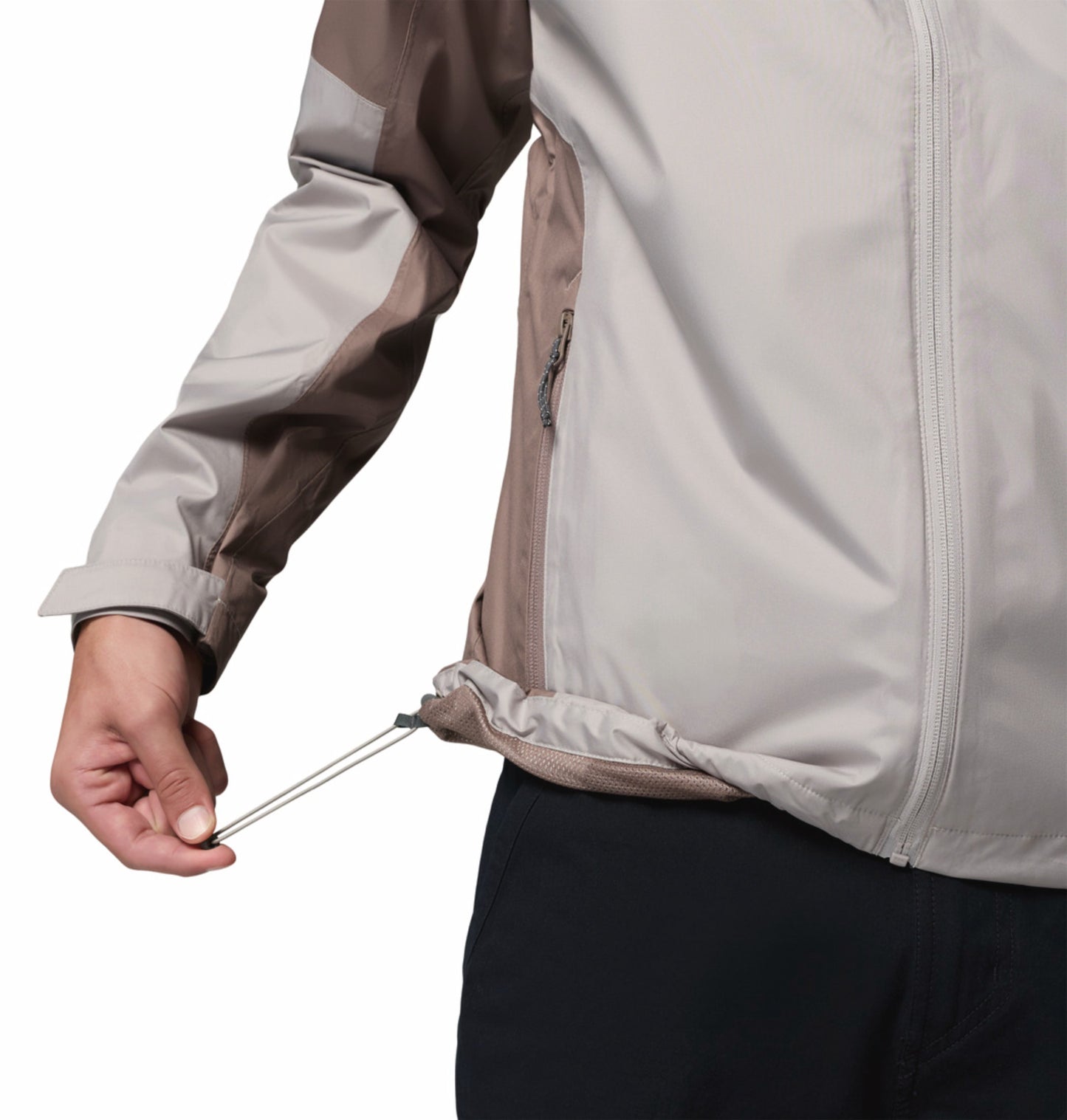 Columbia Men Light Grey Omni-Tech Inner Limits III Rain Jacket (Plus Size)
