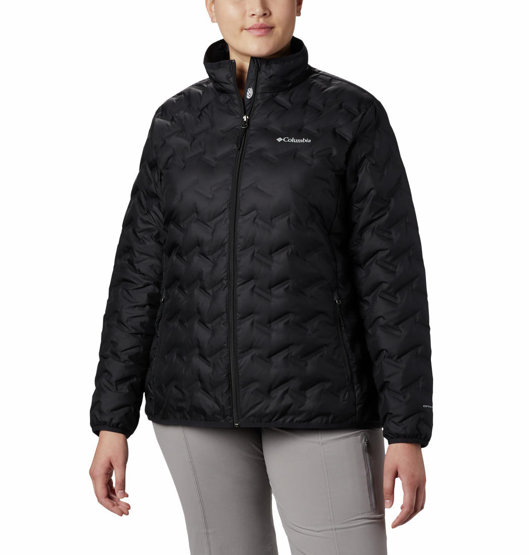 A Women Wearing Columbia Women Black Delta Ridge Down Jacket
