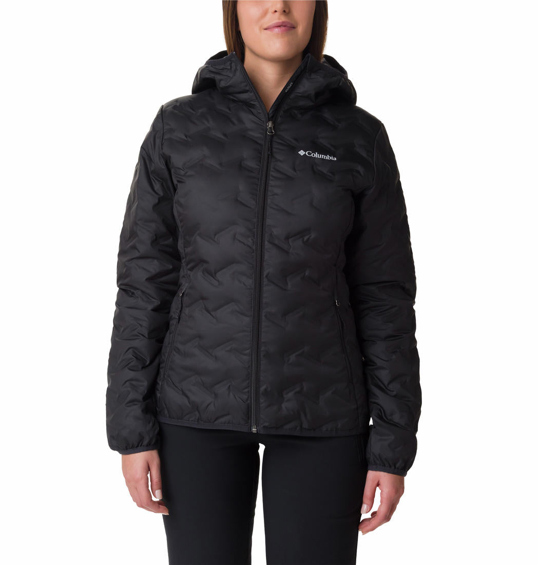 Columbia Women Black Omni-Heat Reflective Delta Ridge Hooded Down Jacket