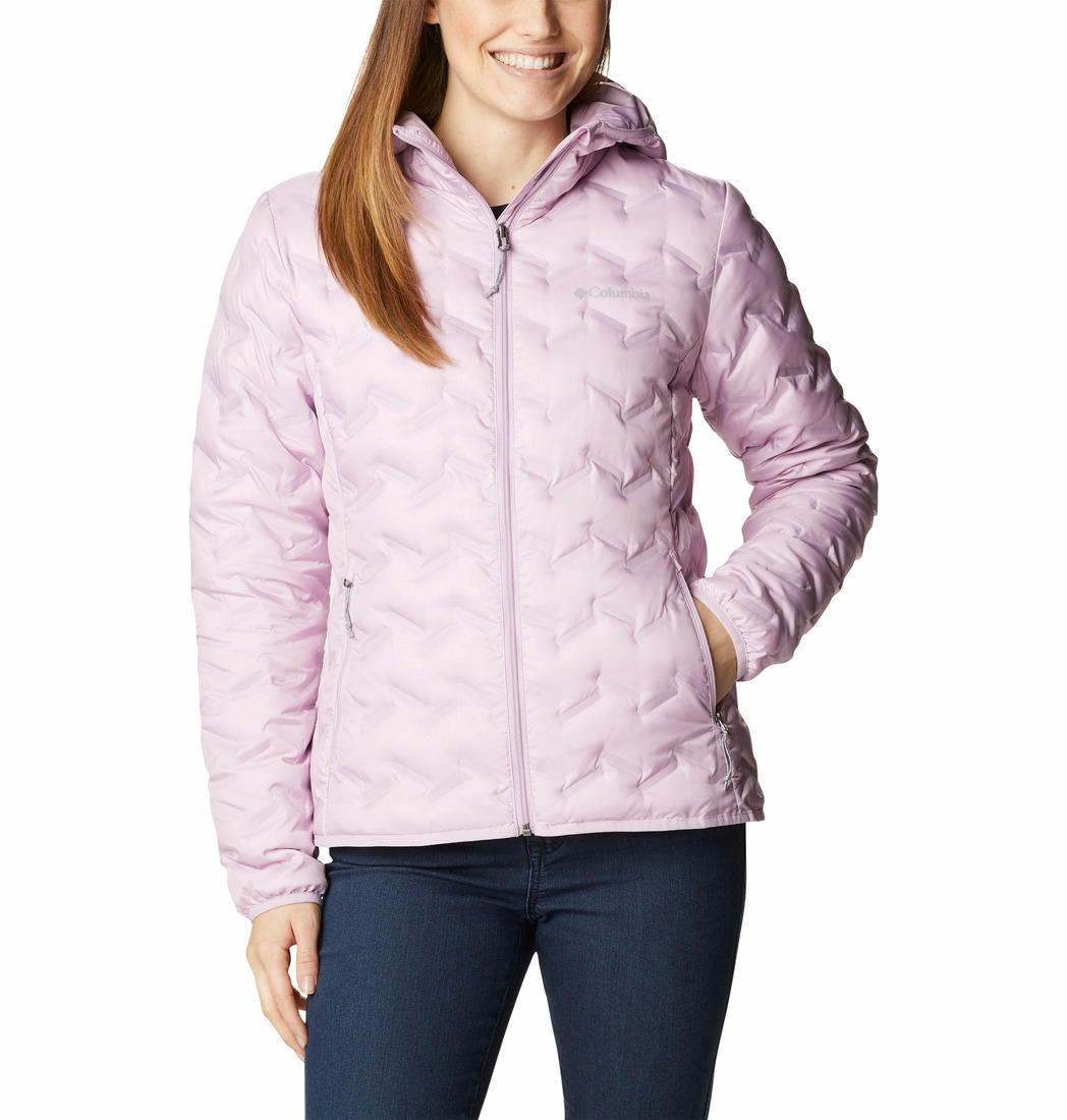 Columbia Women Purple Omni-Heat Reflective Delta Ridge Hooded Down Jacket