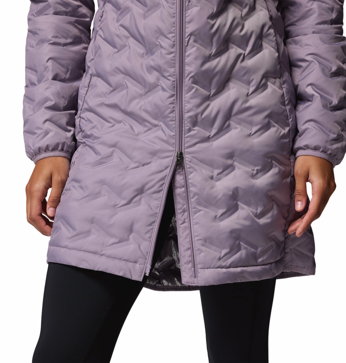 Columbia Women Purple Omni-Heat Reflective Delta Ridge II Long Hooded Down Jacket