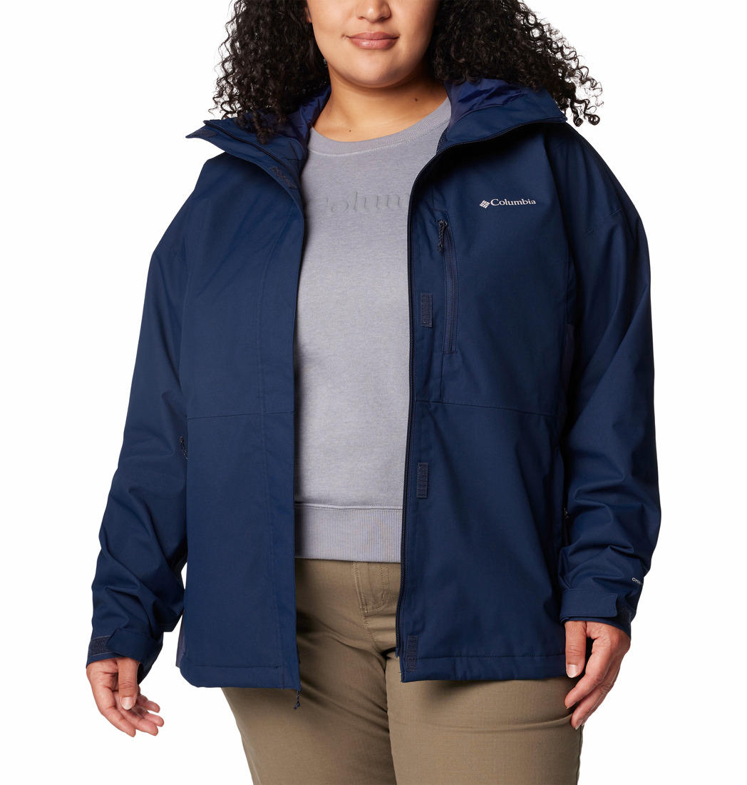 A Women Wearing Columbia Women Blue Hikebound II Jacket Waterproof