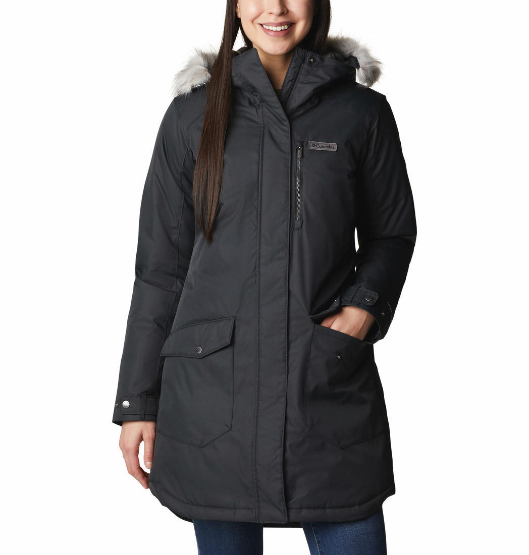 Columbia Women Black Suttle Mountain Long Insulated Jacket