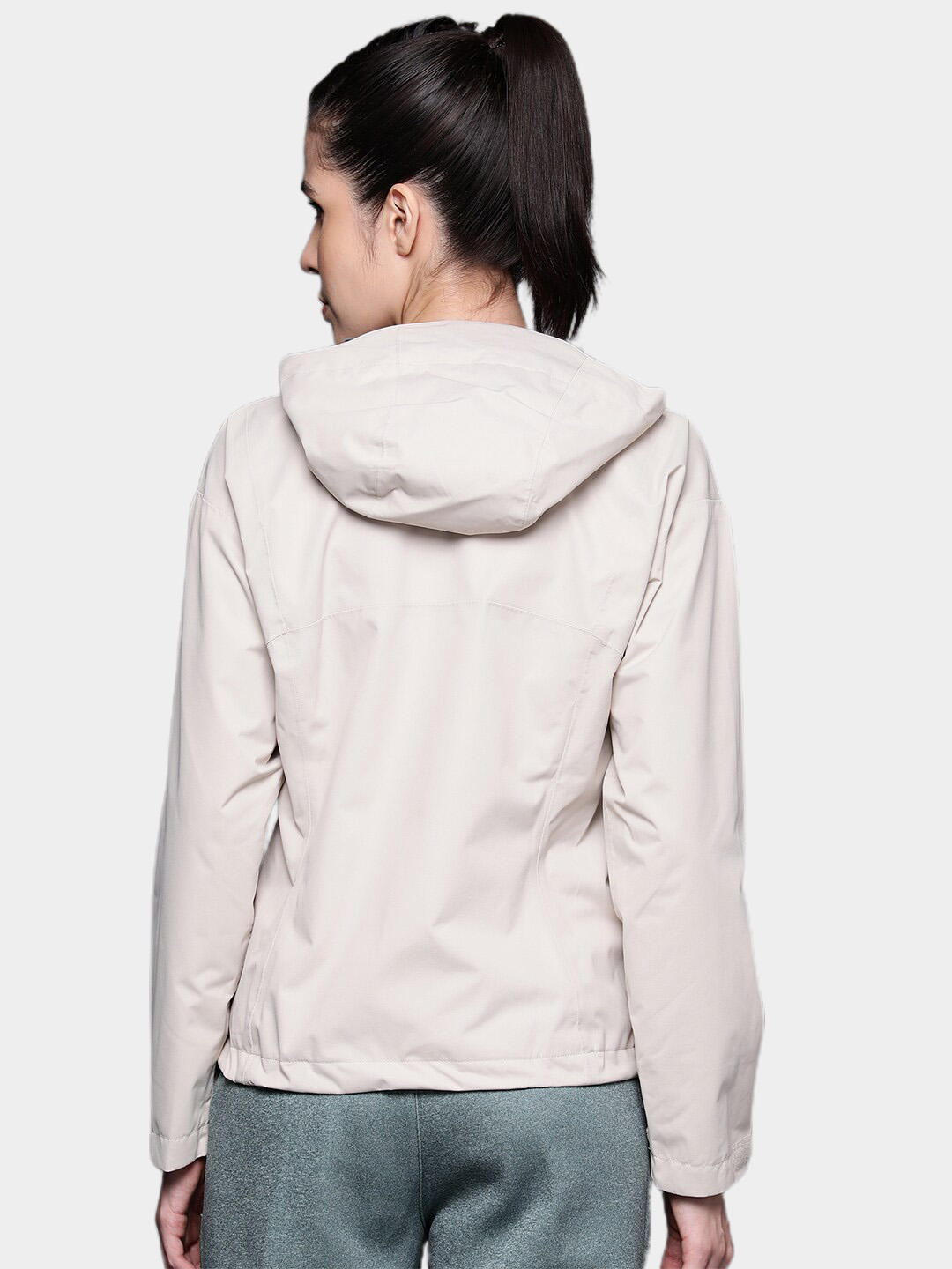 A Women Wearing Columbia Women Brown Hikebound Jacket Waterproof